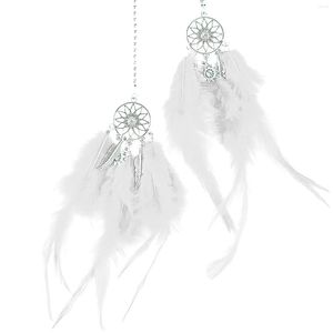 Interieurdecoraties Dream Catcher Car Pendent Craft Apartment Wall hangende geschenkaccessoires Handgemaakte familieleden kunst schattige kunstmatige veer