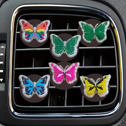 Interieurdecoraties Fluorescent Butterfly 6 Cartoon Auto Air Vent Clip Conditioner Outlet per clips voor kantoor Home Square Head Freshe Otetp