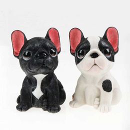 Decoraciones de interiores Bulldog French Tomboard Toys Decoración Figuras de perros en adornos de automóvil