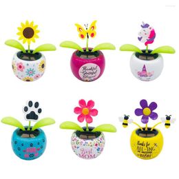 Interieurdecoraties op voorraad Fashion Solar Powered Dancing Flower Swingende geanimeerde bobble Dancer speelgoedauto decor Kids speelgoed cadeau