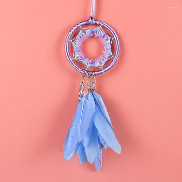 Décorations intérieures Mini attrape-rêves voiture pendentif accessoire pour intérieur plume bleue suspendu décor à la maison ornement chanceux