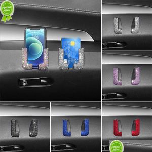 Décorations intérieures Nouveau 2pcs Support de téléphone de voiture en cristal Support fixe Support de pâte pour carte de clé mobile Bling Accessoires d'intérieur Drop Deli Dhgux