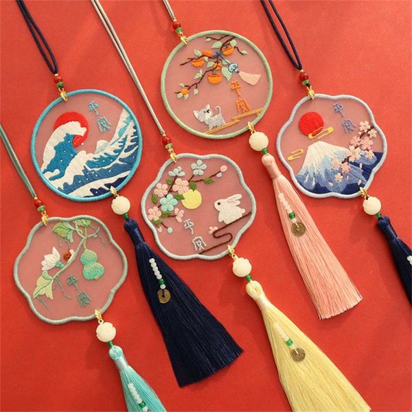 Decoraciones interiores Punch Office School Supplies Ornament DIY Crafts Bordado Bookmark Set Clip de libro Kit de punto de cruz Borla MarkInterior