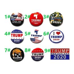 Interieurdecoraties S 9 Types metalen badge Trump -knop Email Pins Amerika President Republikeinse Campagne Politieke broche Coat Jewelr Otdr2