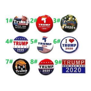 Interieurdecoraties S 9 Types metalen badge Trump -knop Email Pins Amerika President Republikeinse Campagne Politieke broche Coat Jewelr Otdr2