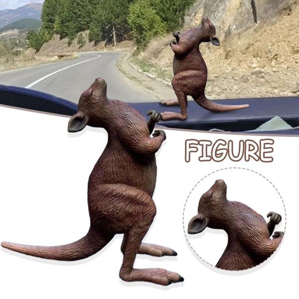 Décorations intérieures Petit modèle d'animal Objets de collection Chatouillement Kangourou Figurine Statue Mignon PVC Voiture Gâteau Top Décor Pour Enfants Bureau Intérieur