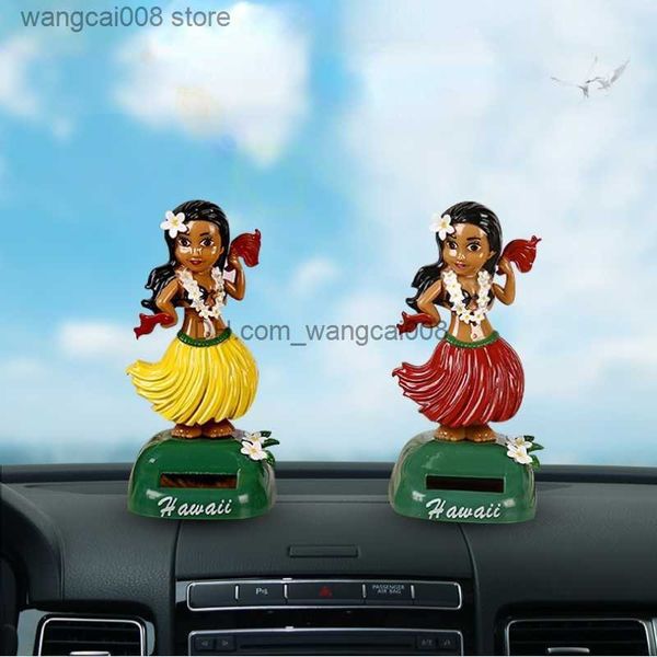 Decoraciones interiores Energía solar Hawaii Girl Hula Bobbling Dancing Toy Car Dashboard Decor Sacudiendo la cabeza Juguetes Auto Interior Decoraciones para automóviles Adornos T230717