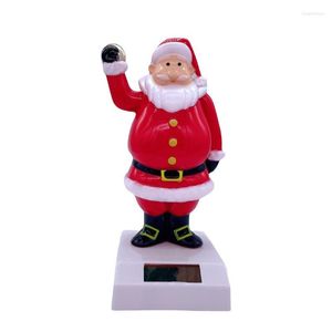 Decoraciones interiores Papá Noel con energía solar Sacudiendo Juguetes ABS Bailando Coche Tablero Decoración Adornos de Navidad
