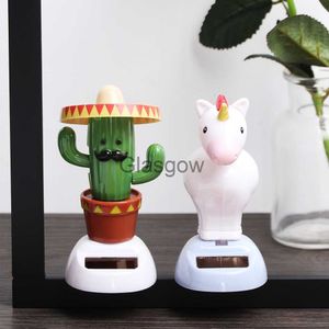 Décorations intérieures Solaire Powered Swing Dancing Flip Flap Toy Secouant Moving Car Decor Ornement CactusHorseSoldierWoman Car Interior Accessories x0718