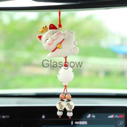 Decoraciones interiores Tiyana Kawaii Accesorios para el automóvil Lucky Cat Colgante interior para mujeres Bendición Espejo retrovisor del automóvil Decoración colgante creativa x0718