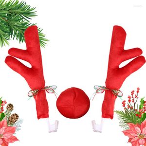 Interieurdecoraties Universele auto -accessoires Styling Decoratie Kerstrendier gewei Red Nose Xmas Kit Ornament