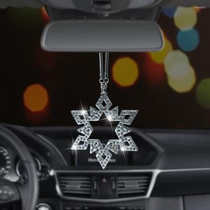 Décorations intérieures en gros diamant flocon de neige rétroviseur pendentif voiture décoration accessoires pour filles décor