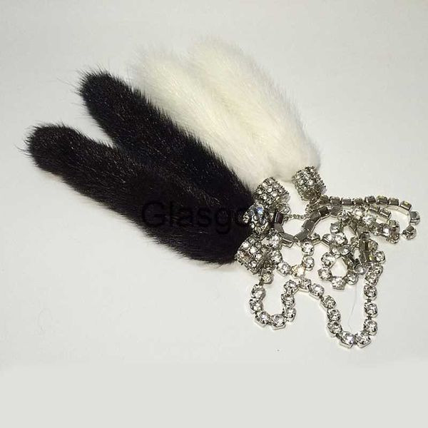 Décorations d'intérieur En Gros Mode Voiture Cristal Diamante Pendentif Fourrure De Vison Rétroviseur Suspendu Renard En Peluche Ornements Charme Auto Intérieur Décorer x0718