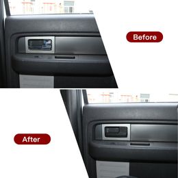 Interieur Deurgreep Cover Trim Voor Ford F150 Raptor 2009-2014 Koolstofvezel 4PCS305g