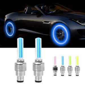 Innerexternale lichten 2 stks Autowiel LED Licht Motocycle Bike Typen Valve Cap Decoratieve Lantaarn Flash Spaak Neon Lamp