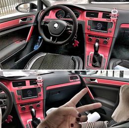Interieur Sport Red Carbon Fiber Protection Stickers Fibra Decals Auto Car Styling voor VW Golf 7 MK7 GTI Accessories2353804