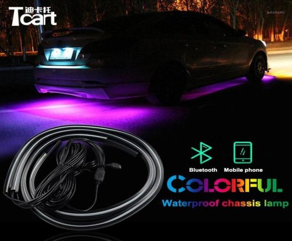 Luces interiores externas Tcart para Infiniti FX37 FX 50 90120 cm coche RGB tira LED impermeable debajo del sistema de brillo de neón Ligh7362917