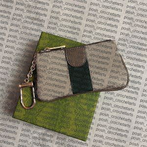Porte-monnaie à emboîtement porte-clés vendu avec boîte en cuir véritable pochette zippée en toile enduite pour cadeau femme