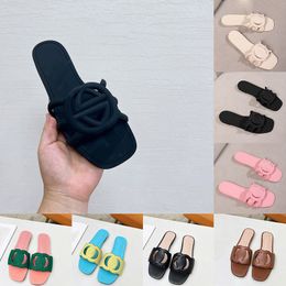 Sandalias de diseñador entrelazadas Taceras de goma de cuero zapatillas para mujeres zapatillas de verano Luxury Summer Slides Tallas 35-41 Sliders Claquette Sandles 2024