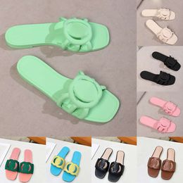 Sandalias de diseñador entrelazadas Tacones de goma de cuero zapatillas para mujeres zapatillas de verano Luxury Summer Slides Slides 35-41 Sliders Claquette Sandles 60 179 Good