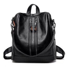 Interne frame packs dubbele schouder Koreaans Soft Leather Dames Backpack 2021 Spring Fashion Leisure Multifunctionele dual-purpose reisba