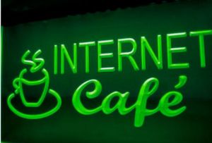 Internet Cafe Coffee Cup Display cerveza bar pub club 3d letreros led neon light sign hogar manualidades decorativas