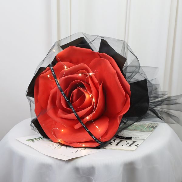 Internet Celebrity Creative 520 Surdimensionné Simulation Rose Rouge Bouquet, Cadeau Unique Pour La Fête Des Mères De Petite Amie, Sac De Matériel De Mariage