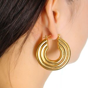 Boucles d'oreilles circulaires en acier inoxydable assorties de célébrités d'Internet Instagram cercle de tempérament à la mode pour femmes fil en forme de U boucles d'oreilles à la mode style