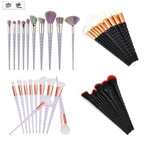 Célébrité Internet Nouveau 10 fil Unicorn Makeup Brush Set Tools de beauté colorés