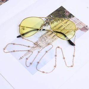 Nouvelles lunettes de célébrité d'internet, chaîne de perles en métal pour masque, pendentif de lunettes, corde de suspension Anti-chute