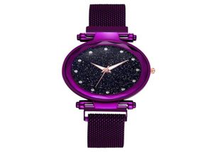 Internet Celebrity Starry Sky Diamond kijkt vrouwen mode magneet mesh band polshorloges meisje luxe casual vrouwelijke kwarts horloge r8576090