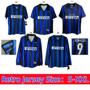 Inters Milans Retro Soccer Jerseys Ronaldo Crespo Adrianomilito Sneijder J.Zanetti Eto'o Vintage Classic Football Shirt