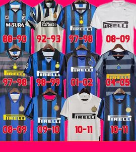 InterS maillots de football rétro milan RONALDO 1997 98 99 2000 01 02 03 04 05 07 08 09 Ibrahimovic Figo ADRIANO Stankovic CAMBIASSO CRESPO J.ZANETTI maillot de football vintage