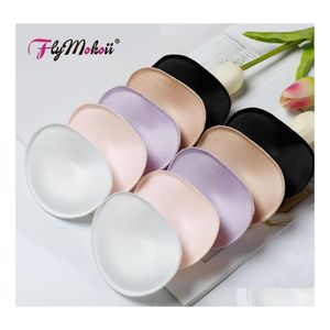 Accesorios íntimos Flymokoii 1 par / lote Sujetador de mujer Copas de pecho acolchadas Insertar Realzador de senos Bikini Push Up Esponja invisible Espuma Pa Dhqbm