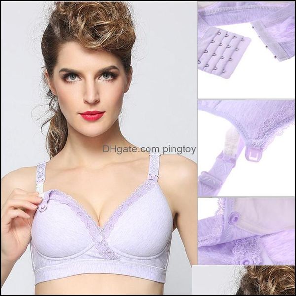 Intimates Clothing Supplies Baby, Kids Maternitybreast Maternité Allaitement Soutien-Gorge Nourrir Coton Pure Color Empêcher l'affaissement Mère Soutiens-Gorge Pregnan