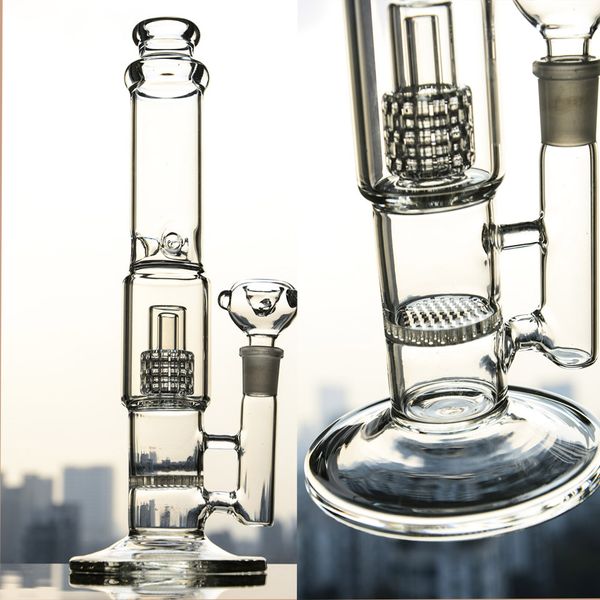 Klein Recycler Dab Rigs Narguilés Verre Épais Bongs D'eau Dabber Lunettes De Fumée Pipe Accessoire De Cigarette Avec Bol De 18mm