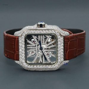 Introductie van heren trending roestvrij staal modieus hiphop horloge met een vlekkeloos lab gekweekte diamanten met VVS -duidelijkheid