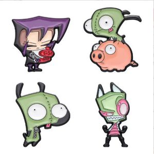 Invader ZIM – broches en émail personnalisées, broches de cochon Dib de dessin animé, Badges à revers, série TV, bijoux cadeau pour Fans et amis