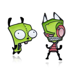 Invader Zim grappige buitenaardse broches pin art epoxy broche tas kleding accessoires kinderen speelgoed bj