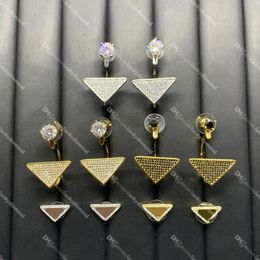 Boucles d'oreilles triangulaires inversées avec boîte à cristal géométrique pour femmes Boucles d'oreilles triangulaires bijoux de créateurs