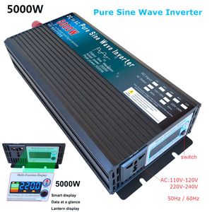 Omvormer 4000W 5000W Pure Sine Wave Inverter DC12V 24V 48V 60V tot AC 110V 220V SOLAR PROWER VOORWIJS CONVERTER CAR HOMAN