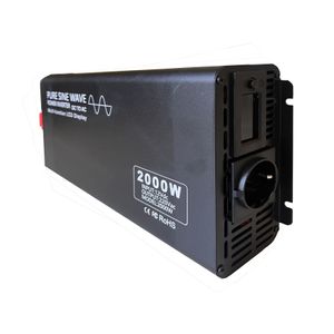 Inverter DC 12V 24V 48V 60V 72V tot AC 110V 220V Spanning Transformator EU Socket 2000W Pure Sine Wave Converter Car Solar Inverter