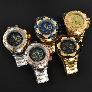 Invicto heren sportkwarts datumhorloge Zeus staaldraad groot staal volledig functionele wereldtijd vouwsluiting 51 mm