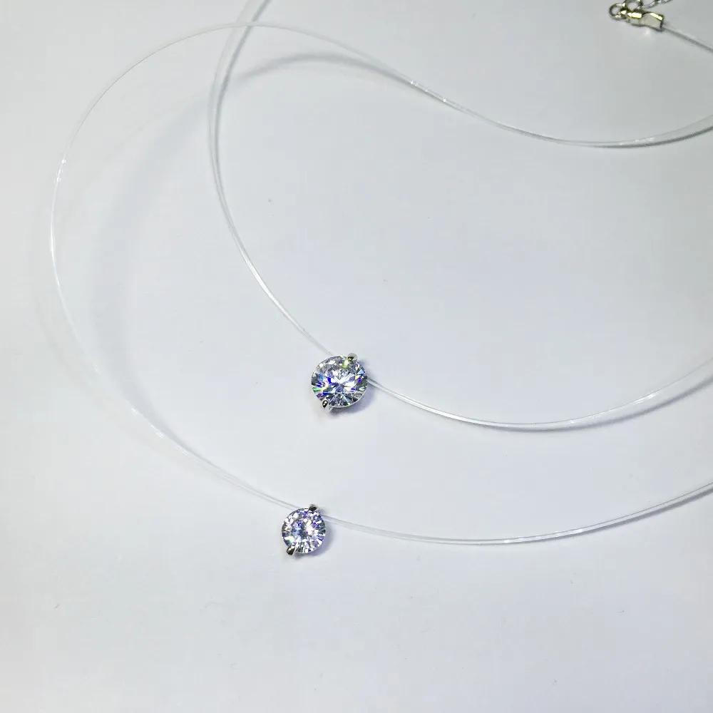 un acreedor altura viernes Cadena Invisible Transparente Pesca Línea Collar Cadena Mujeres Clavícula 6  / 8mm Gargantilla Del Rhinestone Para La Joyería Fashion Girl De 2,24 € |  DHgate