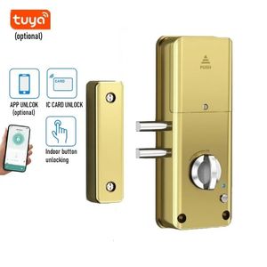 Verrouillage de porte invisible Tuya Application de porte de porte en bois intelligente Déverrouillage de carte électronique Lock Electronic Lock cambriol