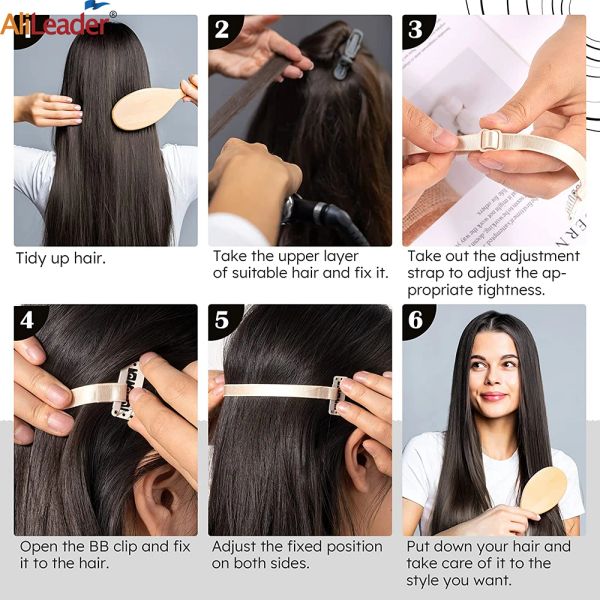 Banda para el cabello invisible banda de elevación de la cara con correa de estiramiento de clip para ojos elevados Cinturón elástico invisible Accesorios para el cabello para mujer