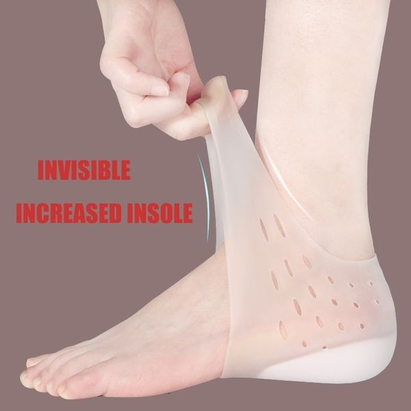 Invisible augmentation semelles en Silicone souple hauteur chaussettes talon chaussures coussinets hommes femmes talon ascenseur semelle Pad 210402