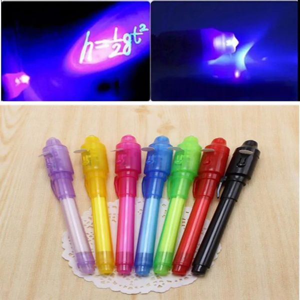 Pen de tinta invisible, lápiz espía con luz UV, marcador mágico para mensajes secretos, premios de cajas de tesoros, favores de fiesta de niños, regalo de juguetes