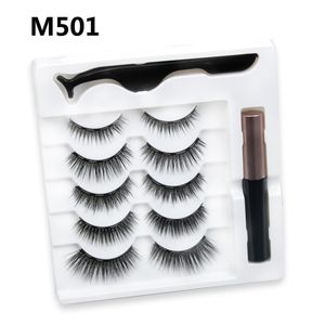 Kits de maquillage magiques de cils de vison magnétiques invisibles 3 tubes eye-liner faux cils réutilisables 3D aspect naturel charme et épaisseur facile à porter sans colle