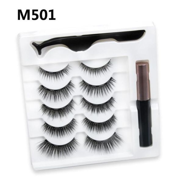 Kits de maquillage magiques de cils de vison magnétiques invisibles 3 tubes eye-liner faux cils réutilisables 3D aspect naturel charmant et épaisseur 7605083